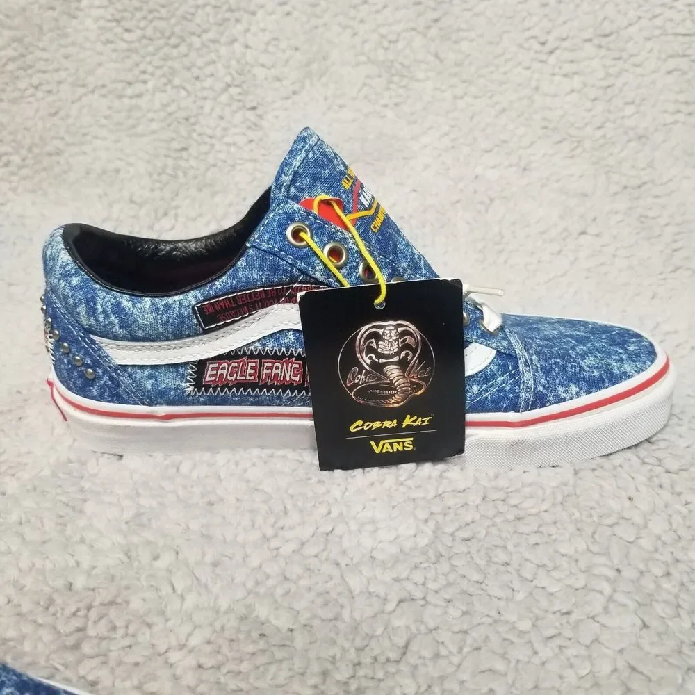 Vans‎ X Cobra Kai Eagle Fang Karate Denim Old Skool Shoes US 7 M / 9 Women NEW